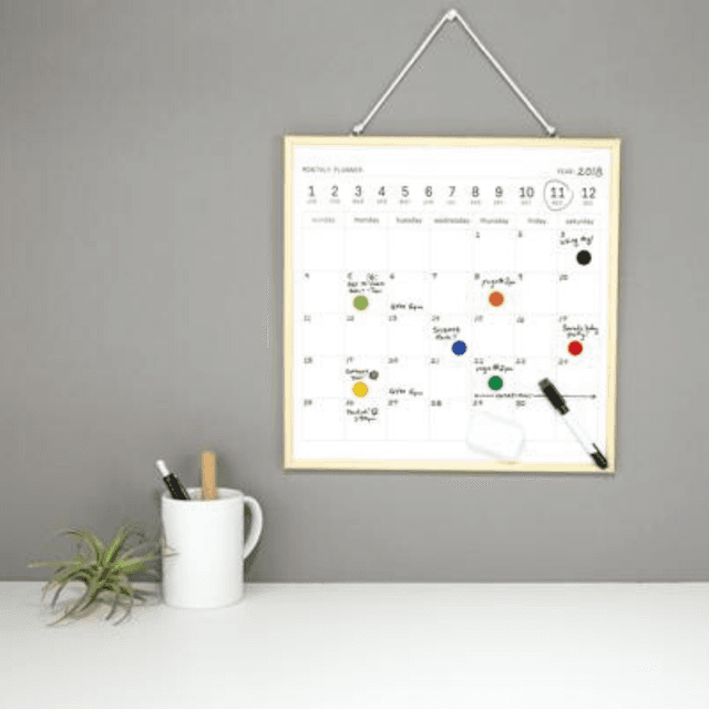 Kikkerland Mini White Board Calendar Monthly Board Calendar with