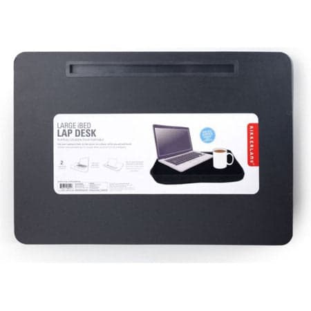 Kikkerland iBed Lap Wooden Desk - Hands-free Lap Tablet or NoteBook Holder, Non-slip Surface w/ Micro-Bead Cushion, Comfortable to Use amd Easy to Clean - XL Black