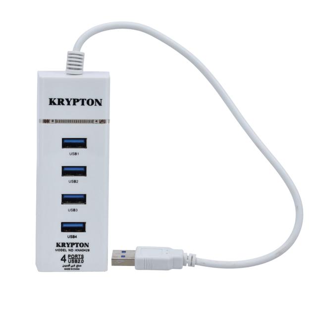 Krypton USB 2.0 Super Hub, Compatible with USB 1.1, KNA5428 - 500GB Support, Blue LED for Power, Speed Up to 480mbps, 30cm Cable Length, 4 Port USB 2.0 - SW1hZ2U6NDMyNDQz