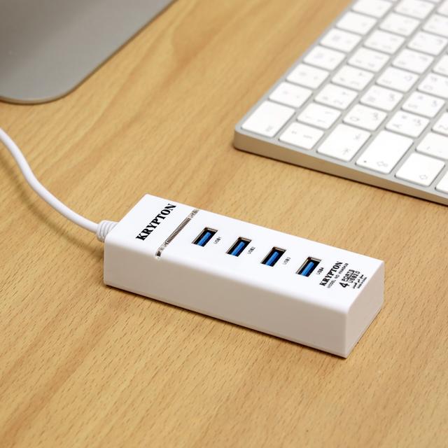 Krypton USB 2.0 Super Hub, Compatible with USB 1.1, KNA5428 - 500GB Support, Blue LED for Power, Speed Up to 480mbps, 30cm Cable Length, 4 Port USB 2.0 - SW1hZ2U6NDMyNDQ1