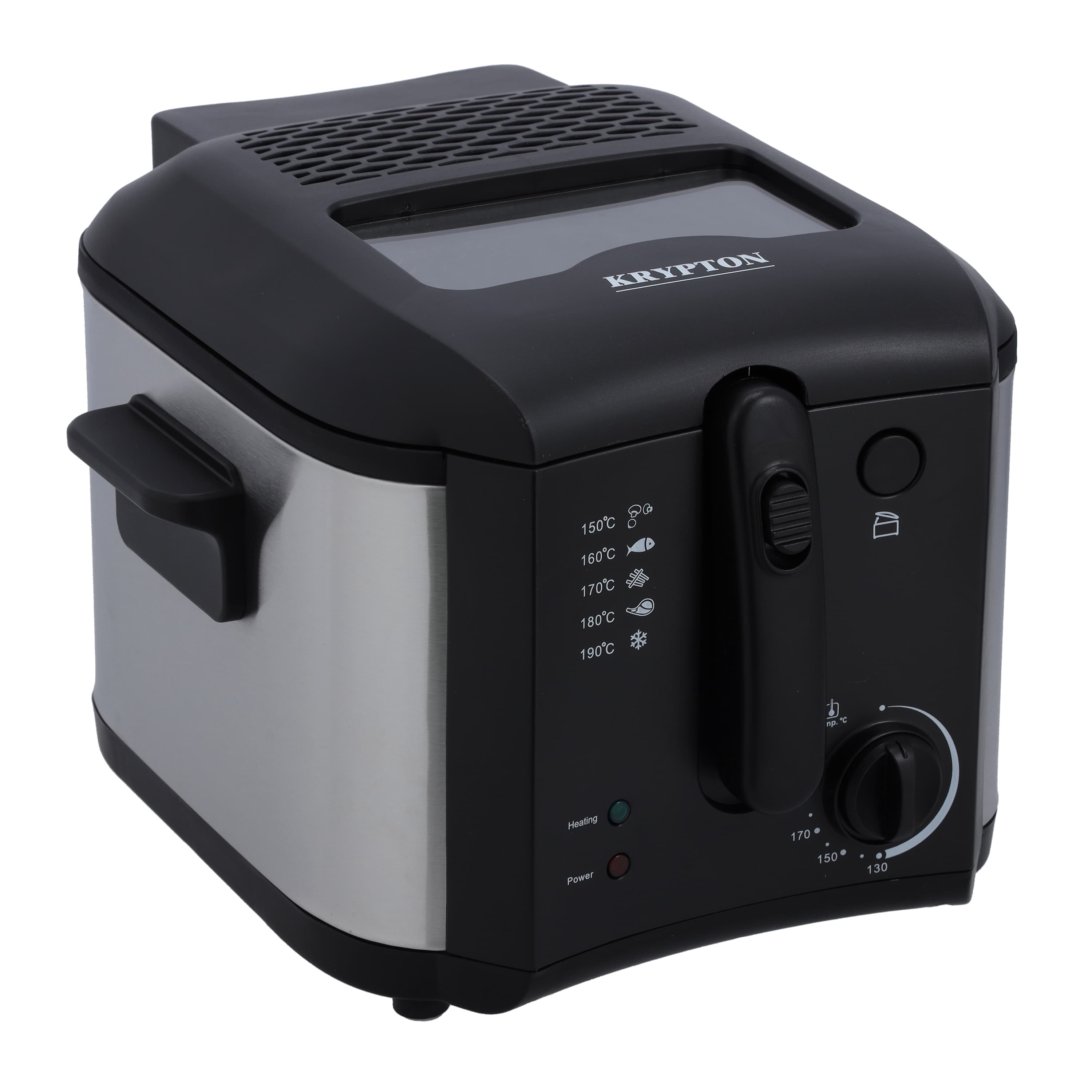 Krypton Deep Fryer, 1600W Power, KNDF6347 - 130-190 Degree Celsius Adjustable Time & Temperature ,2 L Detachable Inner Pot, Dishwasher Safe Lid