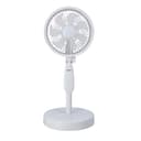 Krypton Multifunction Rechargeable Fan, Adjustable Height, KNF6266 - Streamlined and Portable Design, LED Light, Fanfor Home/Small Office, 3 Speed Settings, Sturdy Base, Silent and Energy Saving