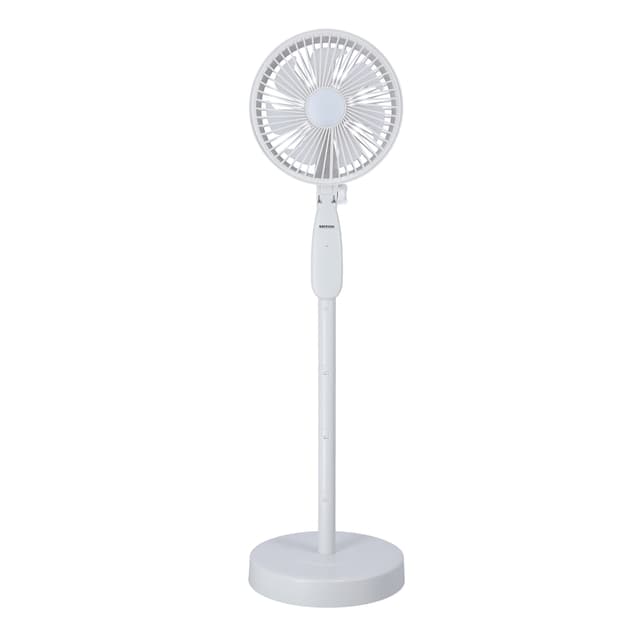 Krypton Multifunction Rechargeable Fan, Adjustable Height, KNF6266 - Streamlined and Portable Design, LED Light, Fanfor Home/Small Office, 3 Speed Settings, Sturdy Base, Silent and Energy Saving
