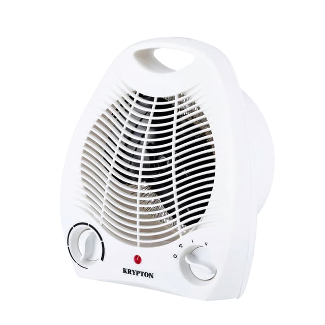 Krypton Fan Heater With 2 Heating Powers, KNFH6360 | Cool/Warm/Hot Wind Selection | Adjustable Thermostat | Overheat Protection | Power Light Indicator | Carry Handle - 293851