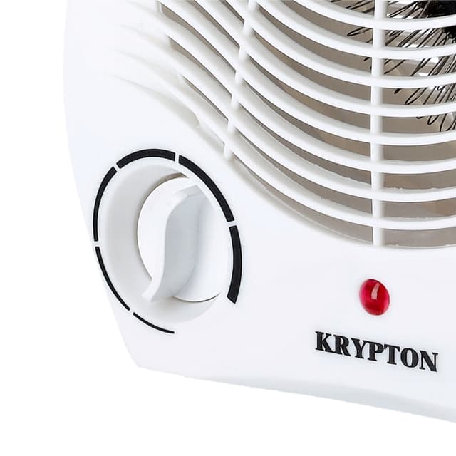 Krypton Fan Heater With 2 Heating Powers, KNFH6360 | Cool/Warm/Hot Wind Selection | Adjustable Thermostat | Overheat Protection | Power Light Indicator | Carry Handle - 187112