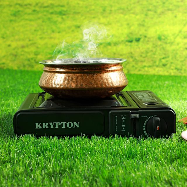 Krypton Portable Gas Stove, Double Sealed Valve, KNGC6338 - Electronic Ignition, Over Pressure Protection, Compact and Lightweight Convenient for Outdoor Camping Cooking - SW1hZ2U6NDI5NTQ5