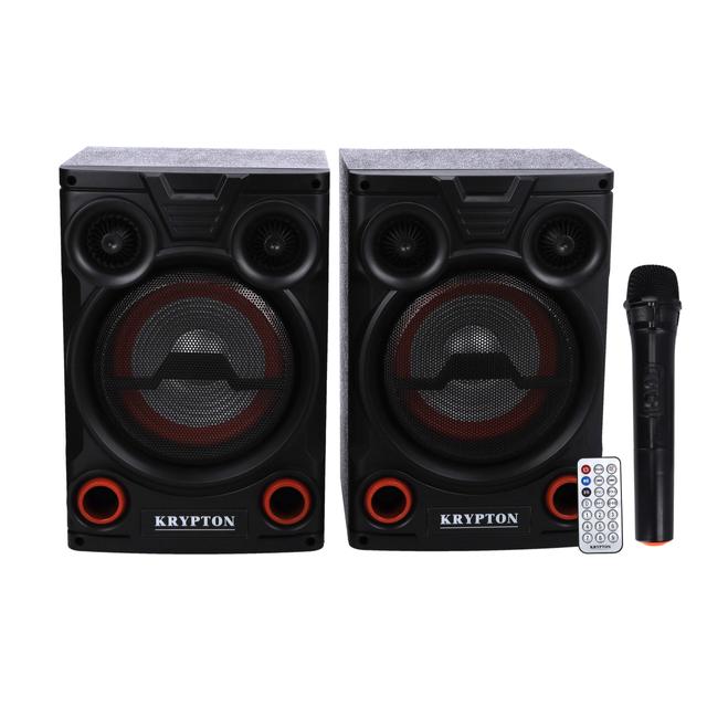 Krypton 2.0 Professional Speaker with Remote & Microphone, KNMS5195 | 8" Woofer with Colourful Light | With USB/Bluetooth Connect/FM Radio/SD/Aux Input | 40000W PMPO - SW1hZ2U6NDExMTA4