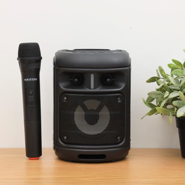 Krypton Portable Rechargeable Speaker with Wireless Mic | KNMS5392 | BT/TF/USB/FM/AUX/SD card Inputs - Karaoke Speaker | Bluetooth 4.2 | 2 Years Warranty - SW1hZ2U6NDA5MTc5