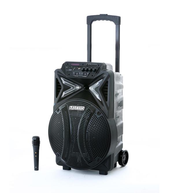 Krypton Rechargeable Portable Trolley Speaker -With Usb, Sd Card, Fm, Mic, Bluetooth - SW1hZ2U6NDEwNDQ2