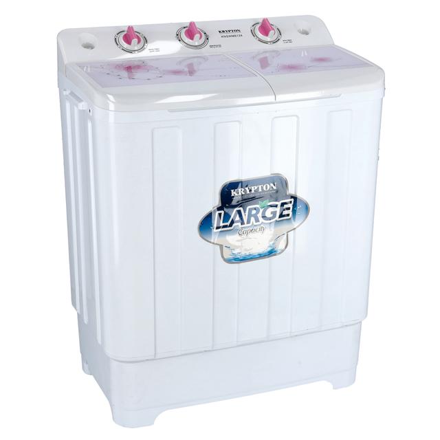 Krypton Semi-Automatic Washing Machine, 7.5kg, KNSWM6124 | Big Pulsator | Classic Design, Highly Efficient | Lower Noise | Working Smoothly | Rust Proof Plastic Body | Powerful Motor - SW1hZ2U6NDEwNDkx