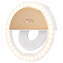 LuMee Studio Clip Light | Universal LED Lighting solution, Selfie Ring Light, 3 Brightness Levels, Easy Attachment, Portable & Compact, works w/ Smartphones, Tablets, Laptops - Gold