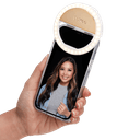 LuMee Studio Clip Light | Universal LED Lighting solution, Selfie Ring Light, 3 Brightness Levels, Easy Attachment, Portable & Compact, works w/ Smartphones, Tablets, Laptops - Gold