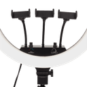 رينغ لايت بإضائة RGB مع ستاند ترايبود و ثلاث حمالات للهاتف قياس 18 إنش 18inches RGB Ring Light Selfie Ring Light Metal Tripod Stand Included - LuMee