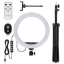 رينغ لايت بإضائة RGB مع ستاند ترايبود و حمالة للهاتف قياس 18 إنش 18inches RGB Ring Light Selfie Ring Light Metal Tripod Stand Included - LuMee