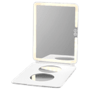 LuMee Studio Portable LED White Light Makeup Mirror | Lightweight, 3 Light Modes - Warm, Cool, Natural, Dimmable with 3x/5x Magnifier, Adjustable Angles, Travel-Friendly - White - SW1hZ2U6MzYxNTA3