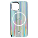 كفر سيلفي مضيء من السيلكون لهاتف iPhone 13 / 13 Pro لون أزرق مماوج Halo Selfie Case for Apple iPhone 13 / 13 Pro - Lumee