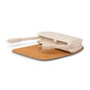 Moshi IonGo 5K Duo Power Bank 5000mAh with Built-in USB C Cable & Lightning Cable [MFi-Certified], Lightweight Portable Battery, Premium Vegan Leather with Magnetic Closure - Fossil Gray