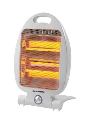 Olsenmark Quartz Heater -Portable Upright Electric Heater With 2 Heat Settings 300W/600W, Safety Tip