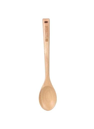 Royalford 30*6Cm Rubber Wood Serving Spoon - Heat Resistant High Grip Spoon Handle, Wooden, Cooking