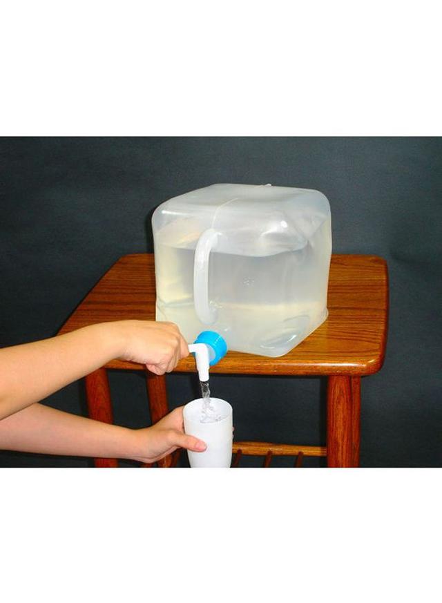 جركل ماء قابل للطي مقاس 21 × 20 × 4 سم PVC Collapsible Water Can Clear/White/Blue - SW1hZ2U6MzUyNjQw