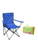 كرسي للرحلات قابل للطي مقاس 80 × 50 × 80 سم مع حصيرة الرحلات والتخييم مقاس 145 × 180 سم Foldable Camping Chair With Picnic Mat - SW1hZ2U6MzUyNDg3