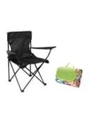 كرسي للرحلات قابل للطي  مقاس 80 × 50 × 80 سم مع حصيرة الرحلات والتخييم مقاس 145 × 180 سم Foldable Camping Chair With Picnic Mat - 286234