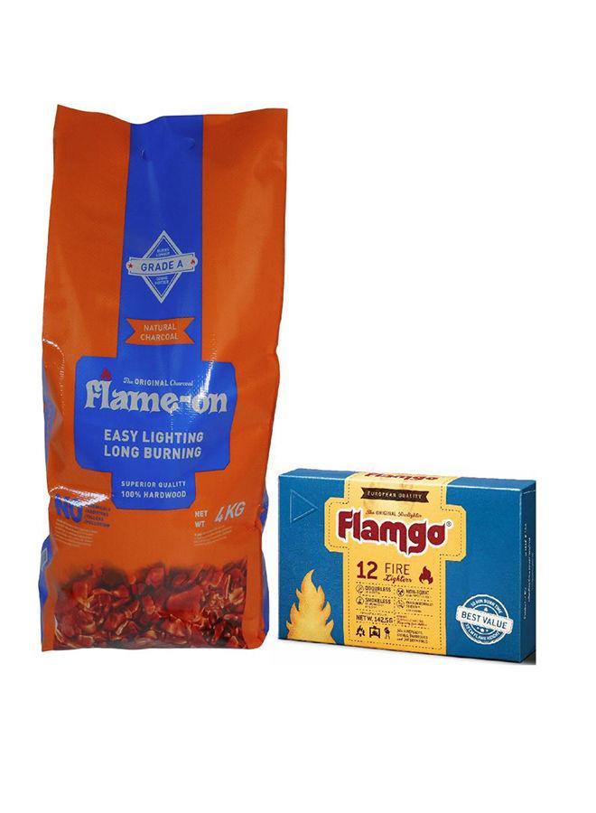 Flame-on Premium BBQ Charcoal With Flamgo Fire Lighter Cubes