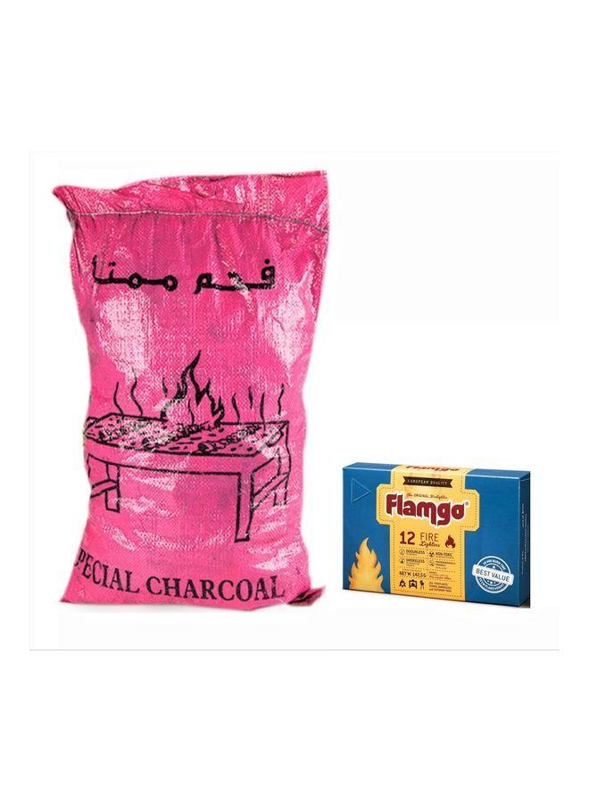 FLAMGO Premium Hardwood Barbecue Charcoal 5kg + Flamgo Fire starter 12 pcs 5kg