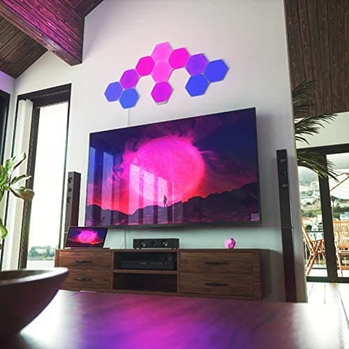 إضائة نانوليف ألواح سداسية ملونة حزمة 9 ألواح SHAPES Hexagons Starter Kit Smart WiFi LED Panel System - Nanoleaf