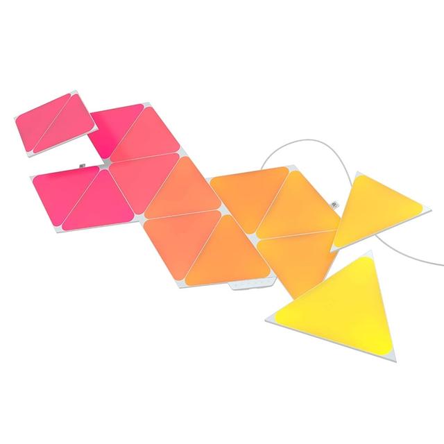 Nanoleaf SHAPES Triangles Starter Kit - Smart WiFi LED Panel System w/ Music Visualizer, Instant Wall Decoration, Home or Office Use, 16M+ Colors, Low Energy Consumption - White - 15 pack - SW1hZ2U6MzYyMDA3