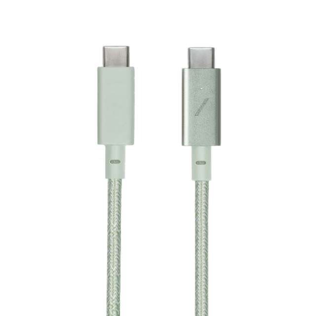 Native Union BELT PRO USB-C to USB-C Cable 8Ft - Braided 100Watts PD Cable, w/ LED Indicator & Strap, for Apple MacBooks Air/Pro, iPad Pro, Samsung Galaxy S & Note series and more - Sage - SW1hZ2U6MzYyMTI2