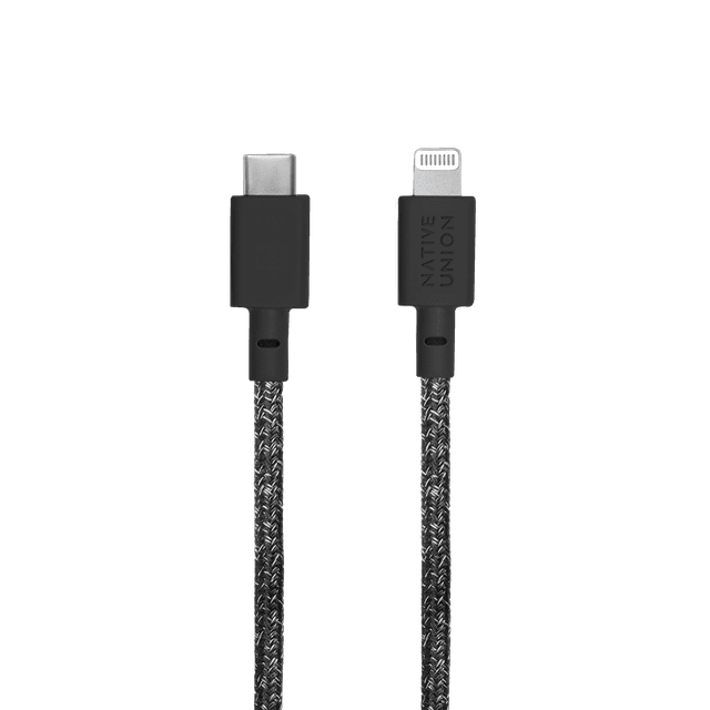 Native Union BELT USB-C to LIGHTNING Cable 10Ft - Braided Nylon PD Cable, w/ Leather Strap, for Apple iPhone 12/Pro/Max, 11/Pro/Max, XS/XR/X/Max, 8/8 Plus, iPad/iPad Air - Cosmos