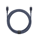 Native Union BELT USB-C to LIGHTNING Cable 10Ft - Braided Nylon PD Cable, w/ Leather Strap, for Apple iPhone 12/Pro/Max, 11/Pro/Max, XS/XR/X/Max, 8/8 Plus, iPad/iPad Air - Indigo - SW1hZ2U6MzYyMTUz