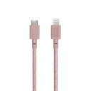 Native Union BELT USB-C to LIGHTNING Cable 10Ft - Braided Nylon PD Cable, w/ Leather Strap, for Apple iPhone 12/Pro/Max, 11/Pro/Max, XS/XR/X/Max, 8/8 Plus, iPad/iPad Air - Rose