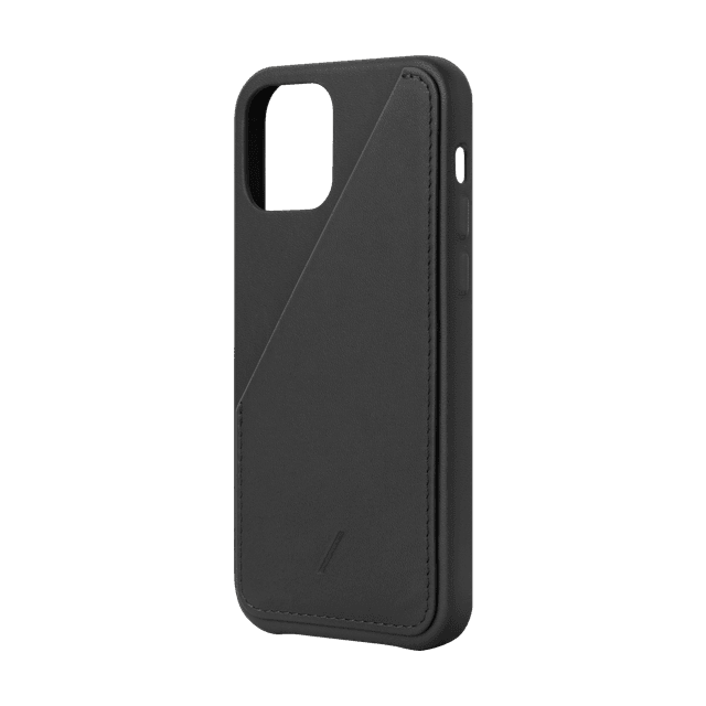 Native Union CLIC CARD Apple iPhone 12 / 12 Pro Case - Crafted w/ Italian Leather, Holds Up to 2x Cards, Drop-Proof Slim Cover, Wireless & MagSafe Charging Compatible (Black) - SW1hZ2U6MzYyMjI3