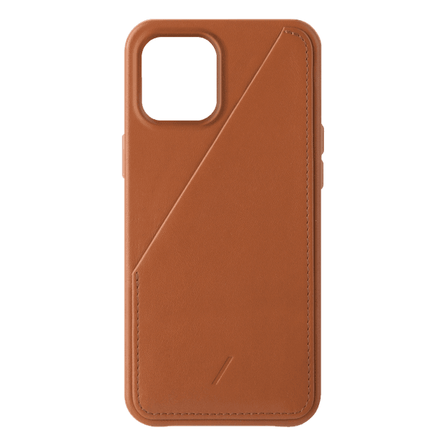 Native Union CLIC CARD Apple iPhone 12 Pro Max Case - Crafted w/ Italian Leather, Holds Up to 2x Cards, Drop-Proof Slim Cover, Wireless & MagSafe Charging Compatible (Tan) - SW1hZ2U6MzYyMjMw