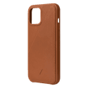 Native Union CLIC CARD Apple iPhone 12 Pro Max Case - Crafted w/ Italian Leather, Holds Up to 2x Cards, Drop-Proof Slim Cover, Wireless & MagSafe Charging Compatible (Tan) - SW1hZ2U6MzYyMjM1