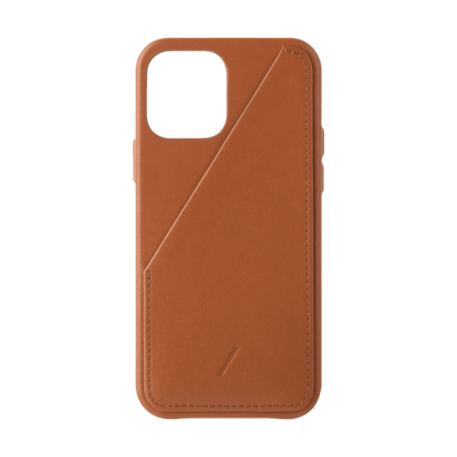 Native Union CLIC CARD Apple iPhone 12 / 12 Pro - Crafted w/ Italian Leather, Holds Up to 2x Cards, Drop-Proof Slim Cover, Wireless & MagSafe Charging Compatible (Tan) - SW1hZ2U6MzYyMjM4