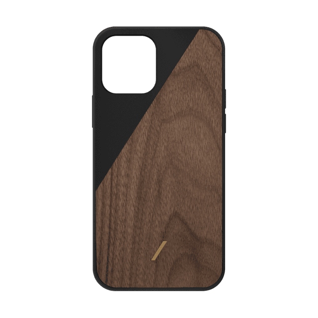 Native Union CLIC WOODEN Apple iPhone 12 / 12 Pro Case - Handcrafted Walnut & Oak Wood, Drop-Proof Slim Cover, Wireless & MagSafe Charging Compatible (Black) - SW1hZ2U6MzYyMjk2
