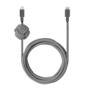 Native Union NIGHT USB-C to LIGHTNING Cable 10Ft - Braided Nylon PD Cable, w/ Weighted Knot, for Apple iPhone 12/Pro/Max, 11/Pro/Max, XS/XR/X/Max, 8/8 Plus, iPad/iPad Air - Zebra