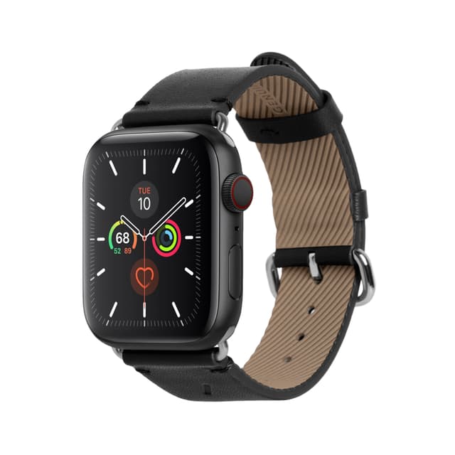 سوار ساعة آبل جلد قياس 42/44 ملم لون أسود Classic Strap for Apple Watch 42/44mm Italian Leather - Native Union