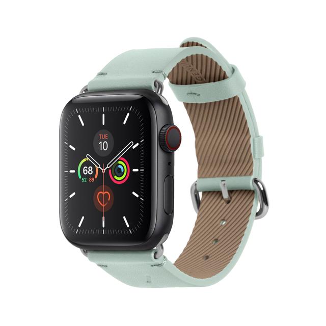 Native Union Classic Strap for Apple Watch 42/44mm – Genuine Italian Nappa Leather, Stainless Steel Hardware w/ Soft Nubuck Leather Backing, for Apple Watch SE/6/5/4/3/2/1 - Sage - SW1hZ2U6MzYyNDE4