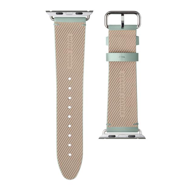 Native Union Classic Strap for Apple Watch 42/44mm – Genuine Italian Nappa Leather, Stainless Steel Hardware w/ Soft Nubuck Leather Backing, for Apple Watch SE/6/5/4/3/2/1 - Sage - SW1hZ2U6MzYyNDIy