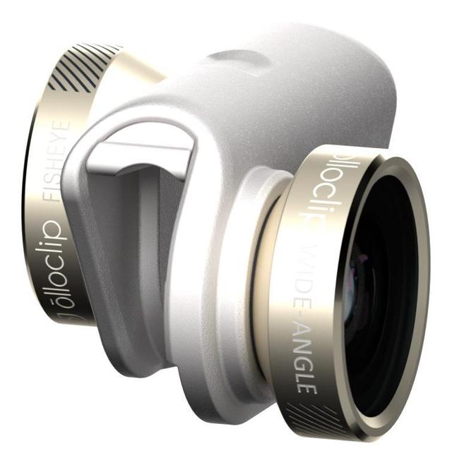 Olloclip - 4-IN-1 Lens With Pendant-Gold Lens/White Clip - For iPhone 6/6PLUS - SW1hZ2U6MzYzODc0