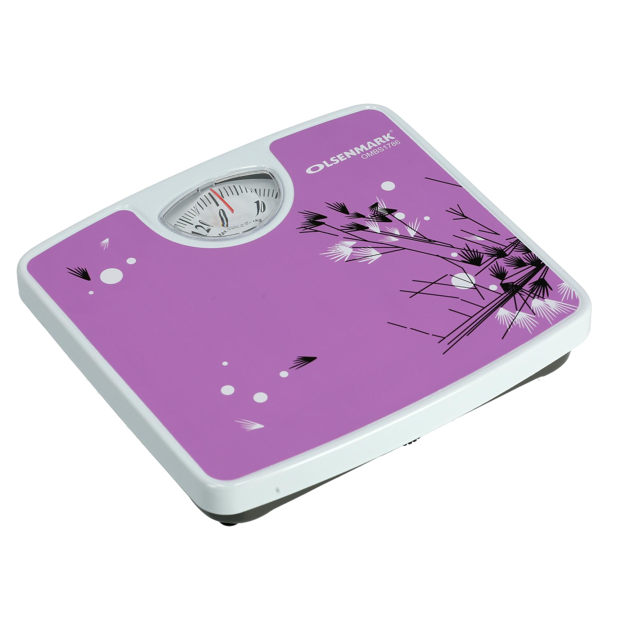 Olsenmark Mechanical Personal Scale - 130Kg/286Lb Capacity - Adjustable Knob - Large Display