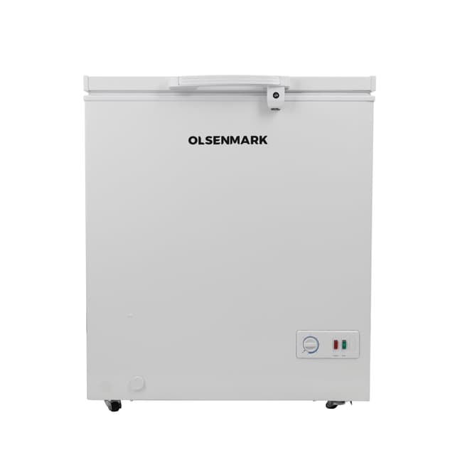 Olsenmark Chest Freezer 170L - Portable Refrigerator, Adjustable Thermostat Knob, Compact Refrigerator | Ideal for Retailers, Home, Medical, Restaurants & More
