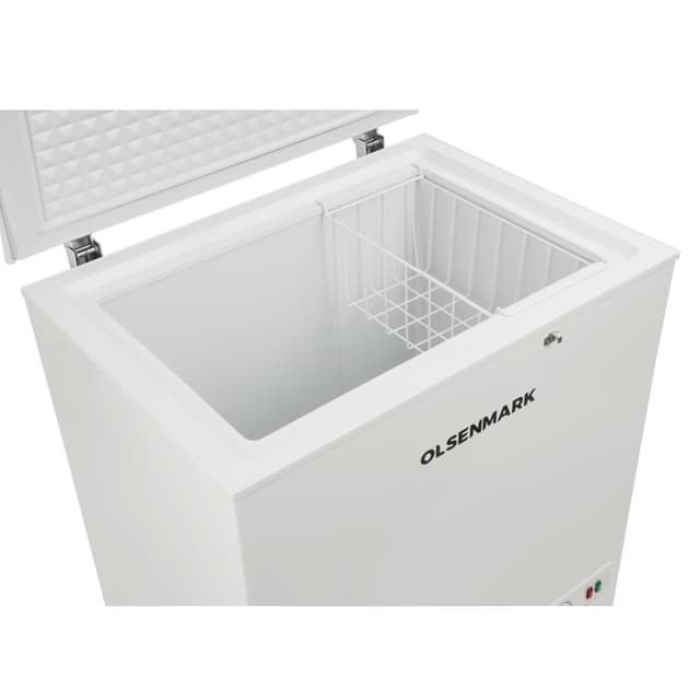 Olsenmark Chest Freezer 170L - Portable Refrigerator, Adjustable Thermostat Knob, Compact Refrigerator | Ideal for Retailers, Home, Medical, Restaurants & More
