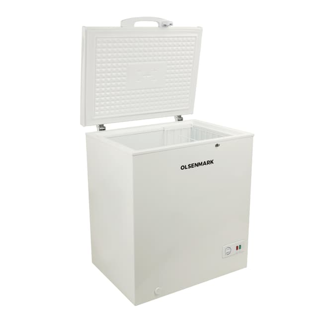 Olsenmark Chest Freezer 170L - Portable Refrigerator, Adjustable Thermostat Knob, Compact Refrigerator | Ideal for Retailers, Home, Medical, Restaurants & More