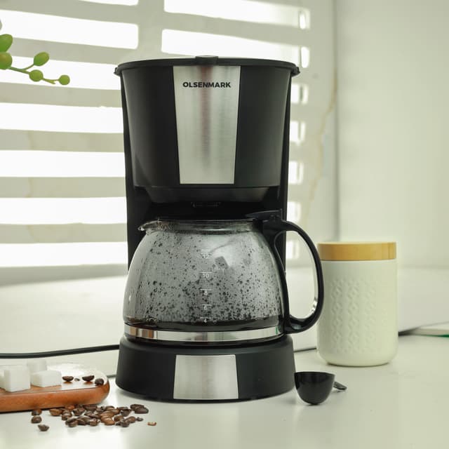 ماكينة قهوة مع إبريق بسعة 1.2 ليتر Coffee Maker with Glass Jar & Water Level Gauge - Olsenmark