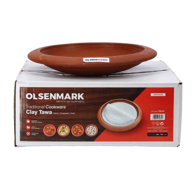 صحن فخار للطبخ Traditional Cookware Clay Tawa 23cm من Olsenmark